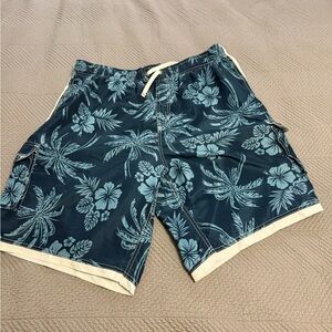 Ingear Floral Navy and Light Blue Board Shorts